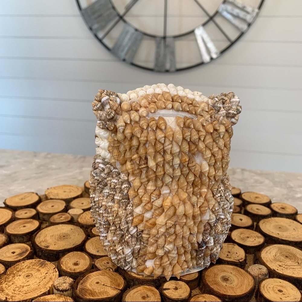 Vintage Shell Covered Owl Coin Bank - Picture 4 of 5